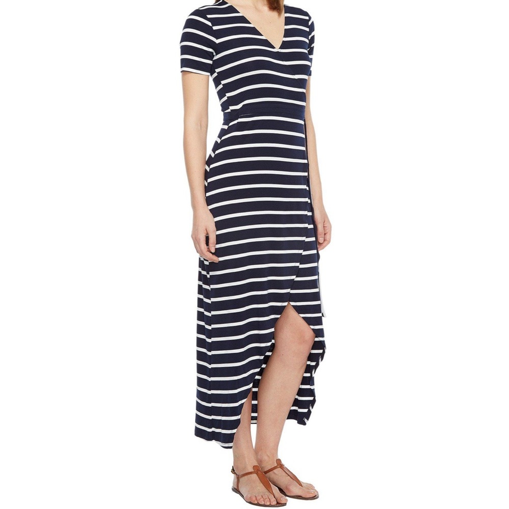 Navy Striped Maxi Wrap
